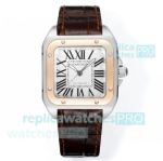Swiss Copy Cartier Santos 100th Anniversary Ladies Watch Two-Tone Rose Gold Bezel 